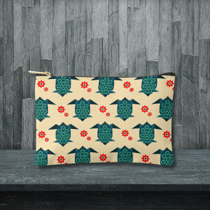 Bolsito Accesorio Pequeño Patrón de origami de tortuga corta