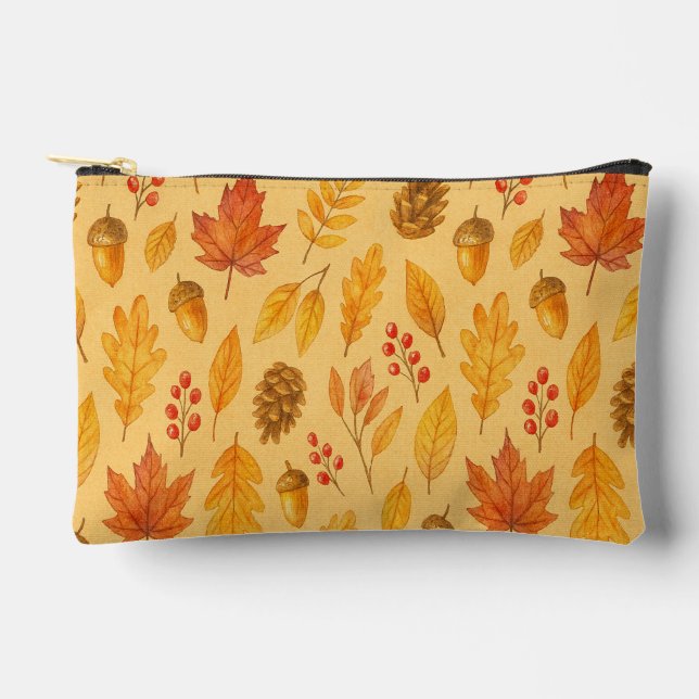 Bolsito Accesorio Pequeño Patrón de otoño natural (Anverso)