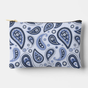 Bolsito Accesorio Pequeño Patrón de Paisley Azul