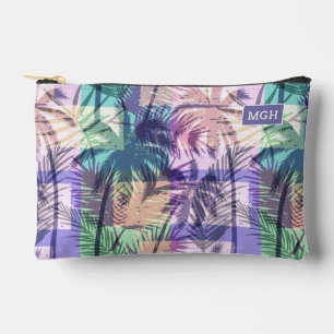 Bolsito Accesorio Pequeño Patrón de palmeras monograma personalizado