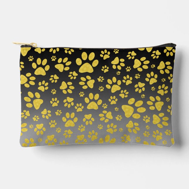 Bolsito Accesorio Pequeño Patrón de patas de metal dorado sobre fondo degrad (Anverso)