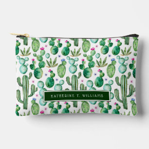 Bolsito Accesorio Pequeño Patrón de plantas de cactus de color de agua