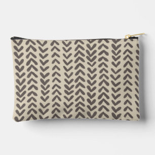 Bolsito Accesorio Pequeño Patrón de rayas Chevron - marrón arcilla