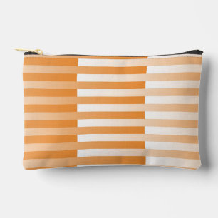 Bolsito Accesorio Pequeño Patrón de rayas pequeñas naranja y blanco