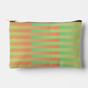 Bolsito Accesorio Pequeño Patrón de rayas verde naranja pequeño