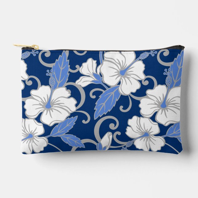 BOLSITO ACCESORIO PEQUEÑO PATRÓN DE SUEÑO POLINESIO EN AZUL (Anverso)