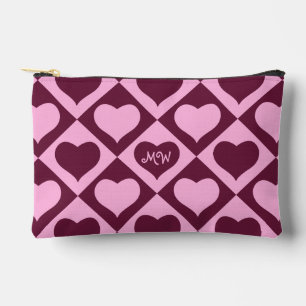 Bolsito Accesorio Pequeño Patrón de tablero de ajedrez de corazón personaliz