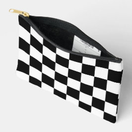 Bolsito Accesorio Pequeño Patrón de tablero de ajedrez en negro y blanco
