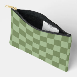Bolsito Accesorio Pequeño Patrón de tablero de ajedrez verde salvia minimali