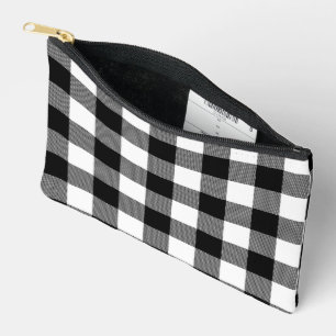 Bolsito Accesorio Pequeño Patrón De Tapado De Búfalo Blanco Y Negro
