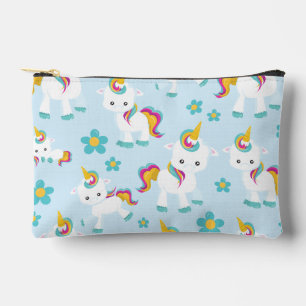 Bolsito Accesorio Pequeño Patrón de unicornios, unicornios lindos, flores