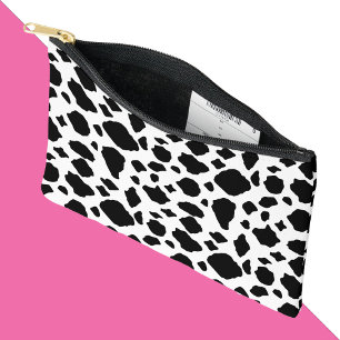 Bolsito Accesorio Pequeño Patrón de vaca negro y blanco de campo