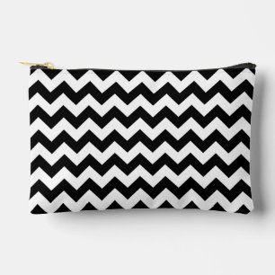 Bolsito Accesorio Pequeño Patrón de zigzag negro y blanco, patrón de chevron