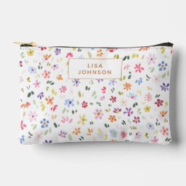 Bolsito Accesorio Pequeño Patrón Floral Acuarela Bonito Personalizado