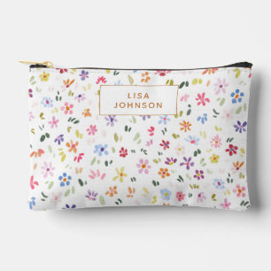 Bolsito Accesorio Pequeño Patrón Floral Acuarela Bonito Personalizado