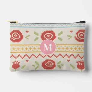 Bolsito Accesorio Pequeño Patrón Floral Boho Nórdico Folk Personalizado