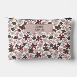 Bolsito Accesorio Pequeño Patrón Floral Colores de Otoño Texto y Nombre