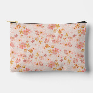 Bolsito Accesorio Pequeño Patrón floral de acuarela rosa sonrosado