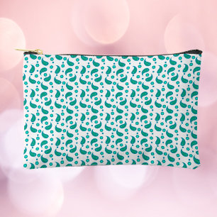 Bolsito Accesorio Pequeño Patrón floral de paisley teal • Boho moderno