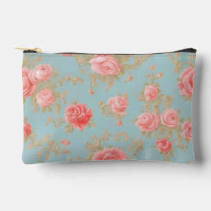 Bolsito Accesorio Pequeño Patrón floral de rosas rosadas
