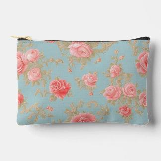 Bolsito Accesorio Pequeño Patrón floral de rosas rosadas
