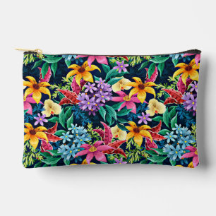 Bolsito Accesorio Pequeño Patrón Floral Exótico Pintado a Mano-23001
