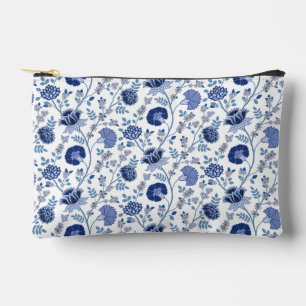 Bolsito Accesorio Pequeño Patrón floral jacobino azul sobre blanco