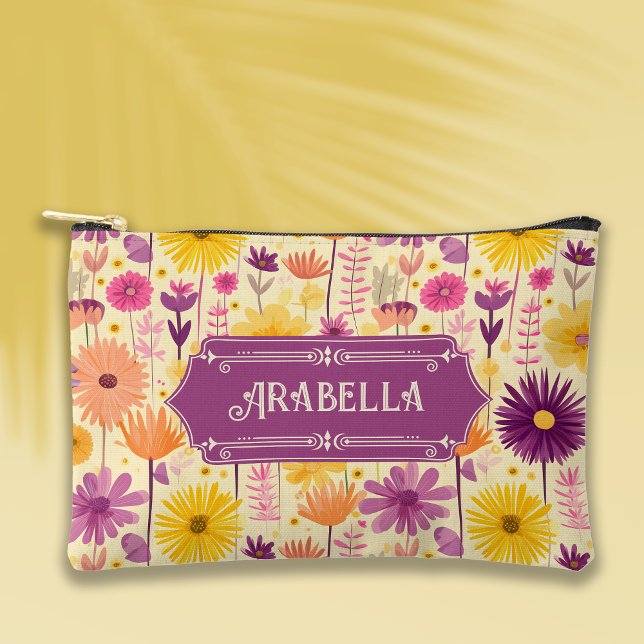 Bolsito Accesorio Pequeño Patrón floral moderno Arabella Cascading (Subido por el creador)