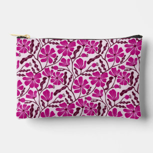 Bolsito Accesorio Pequeño Patrón floral moderno de mediados de siglo Magenta