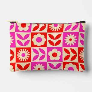Bolsito Accesorio Pequeño Patrón floral retro vibrante