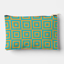 Bolsito Accesorio Pequeño Patrón geométrico cuadrado retro - Naranja atrevid