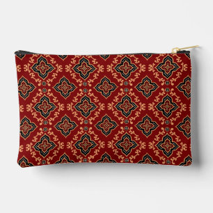 Bolsito Accesorio Pequeño Patrón geométrico rojo / Estampa india