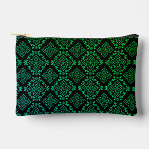 Bolsito Accesorio Pequeño Patrón geométrico verde / Estampa india