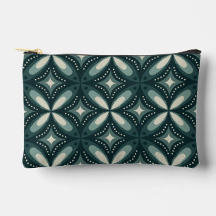 Bolsito Accesorio Pequeño Patrón geométrico verde retro