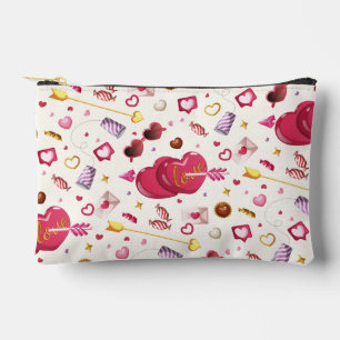 Bolsito Accesorio Pequeño Patrón gráfico caprichoso de corazón rosa y golosi