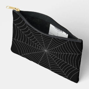 Bolsito Accesorio Pequeño Patrón Halloween de telaraña gris negra
