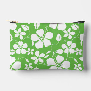 BOLSITO ACCESORIO PEQUEÑO PATRÓN HAWAIAN HULA (HIBISCUS) EN LIME