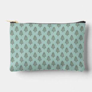 Bolsito Accesorio Pequeño Patrón minimalista de bosque de pinos - aqua