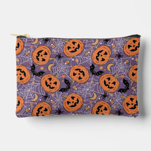 Bolsito Accesorio Pequeño Patrón morado de Halloween de Jack-O-Lantern