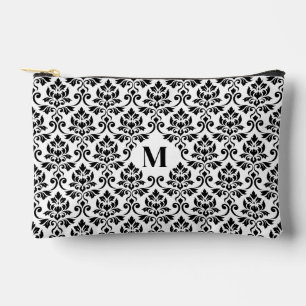 Bolsito Accesorio Pequeño Patrón negro de Damask de Feuille (Personalizado)