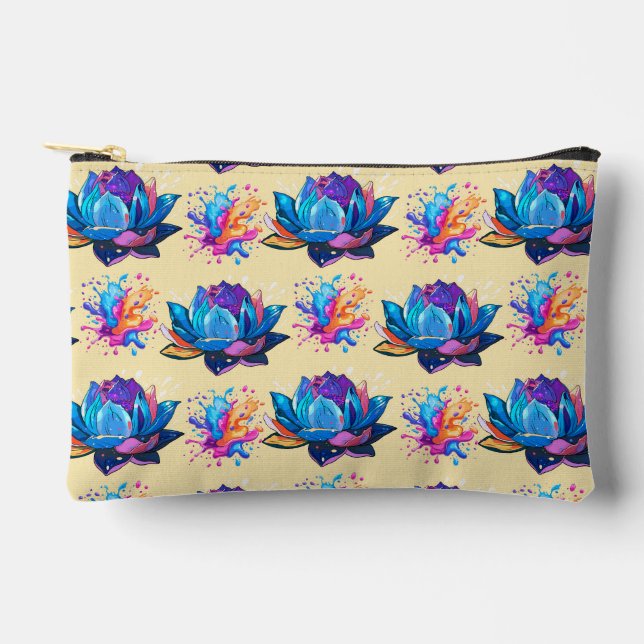 Bolsito Accesorio Pequeño Patrón Psicodélico Lotus Blossom (Anverso)