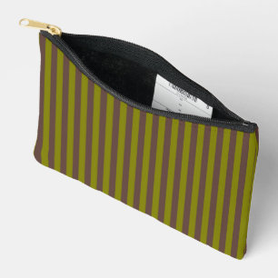 Bolsito Accesorio Pequeño Patrón rayado en color marrón chocolate y verde ol