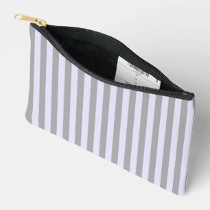 Bolsito Accesorio Pequeño Patrón rayado en gris y lavanda