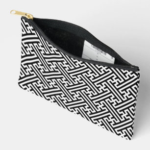 Bolsito Accesorio Pequeño Patrón Sayagata, japonés, negro y blanco