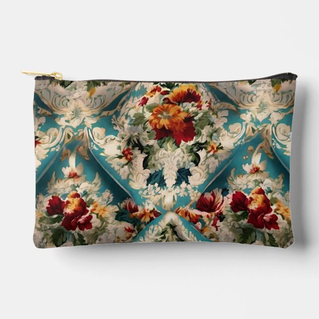 Bolsito Accesorio Pequeño Patrón sinusal floral italiano (Anverso)