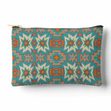 Patrón tribal del suroeste de color naranja turque