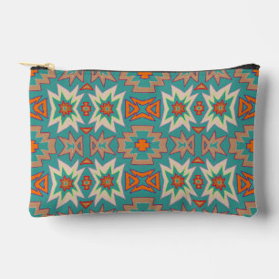Bolsito Accesorio Pequeño Patrón tribal del suroeste de color naranja turque