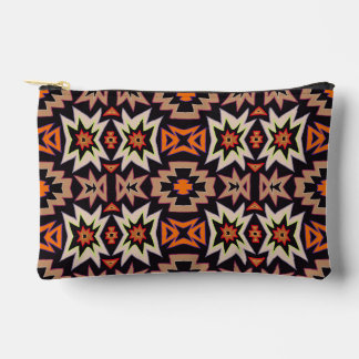 Bolsito Accesorio Pequeño Patrón tribal del suroeste de color naranja y negr