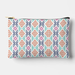 Bolsito Accesorio Pequeño Patrón vertical geométrico colorido de estilo ikat