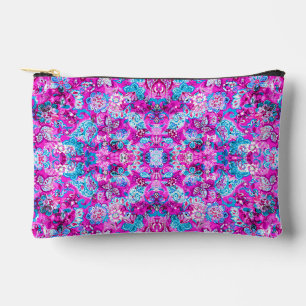 Bolsito Accesorio Pequeño Patrones de flores rosadas azules